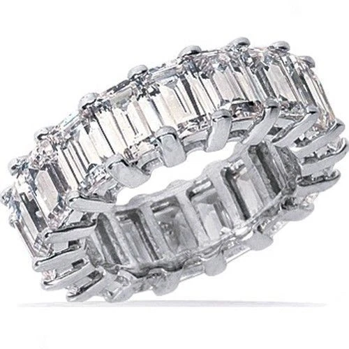 Anillo de diamantes talla esmeralda de 5,27 quilates banda de eternidad de oro de 14 k talla 5 D E VVS 0,25 quilates Foto 1 de 1