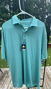Johnnie-O Polo Shirt Mens XL Seaglass Striped Performance Stretch Golf UPF 50 - Picture 1 of 5