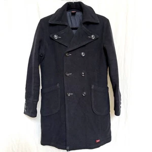 DIESEL Peacoat Trenchcoat dunkelgrau Vintage selten Designer zweireihig Gr. Large - Bild 1 von 11