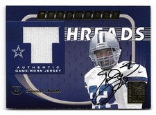 2001 Donruss Elite Throwback Threads Emmitt Smith Autograph Jersey Serial #6/100