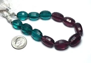 7" Strand GREEN-PURPLE HYDRO QUARTZ 10-20mm Faceted Oval Beads /HQ66 - Picture 1 of 1