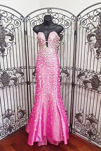 BD375 JOVANI 944A FUCHSIA SZ 0 $638 #51 PROM FORMAL DRESS GOWN NWT - Picture 1 of 10