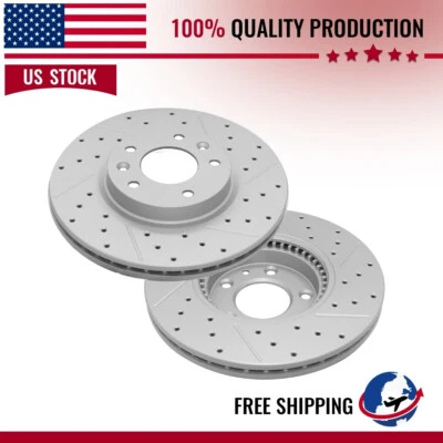 Pair Front Disc Brake Rotors For Mazda 6 2006 2007 2008 2009 2010 2011 2012 2013 - Image 1 of 4