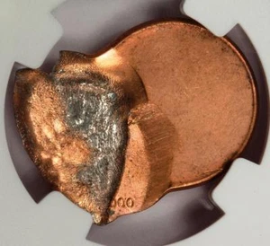 2000 NGC MS66RD Crazy Off Center Indent Lincoln Cent Mint Error Dated 000 WOW - Picture 1 of 4