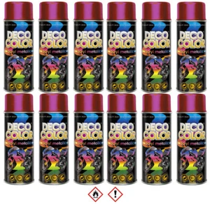12 Stück 400ml rot Metallic Lackspray Lack Sprühlack Spraydose 15 370 - Bild 1 von 2