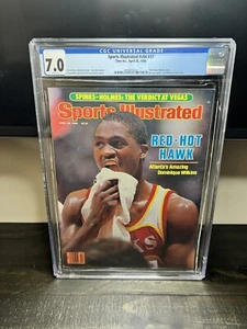 CGC 7.0 Newsstand Edition Sports Illustrated-RC Dominique Wilkins-April 28 1986 - Picture 1 of 1