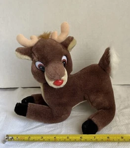 Vintage 9” RUDOLPH The Red Nosed Reindeer Plush Plastic Nose,Eyes Black Paws CM - Picture 1 of 6