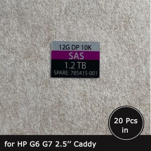 20 Stück 785415 1,2 TB SAS 2,5" HDD Caddy Tray Etikett Aufkleber für HPE - Bild 1 von 1