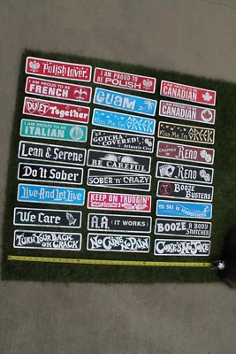 Sober NA AA International Silver OG 80's Ski2 Vintage Bumper STICKER - Lot of 27 - Image 1 of 4