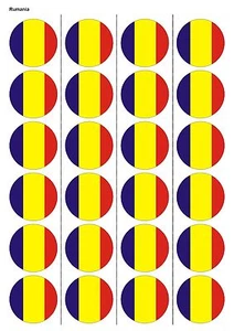 24X PRECUT ROMANIA FLAG FOOTBALL EDIBLE WAFER PAPER, CUPCAKE, CAKE TOPPERS 1220 - Picture 1 of 1