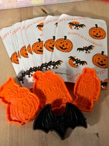 Tagliabiscotti Halloween lotto di 4 con sacchetti, gatto Frankenstein pipistrello pietra tombale 3" - Foto 1 di 8