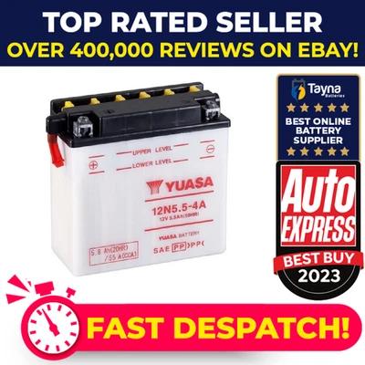 Genuine Yuasa 12N5.5-4A High Power Bike Motorbike Motorcycle Battery 12N5.54A - Image 1 of 4