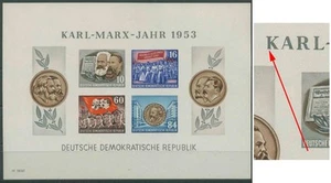 RDA 1953 Karl-Marx bloque con error de placa bloque 9 B Y II a nuevo - Imagen 1 de 1