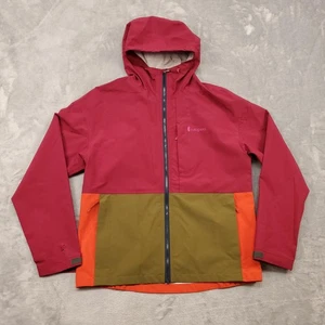 Cotopaxi Rain Jacket Womens Small Red Olive Green Orange Colorblock Hooded Shell - Picture 1 of 14