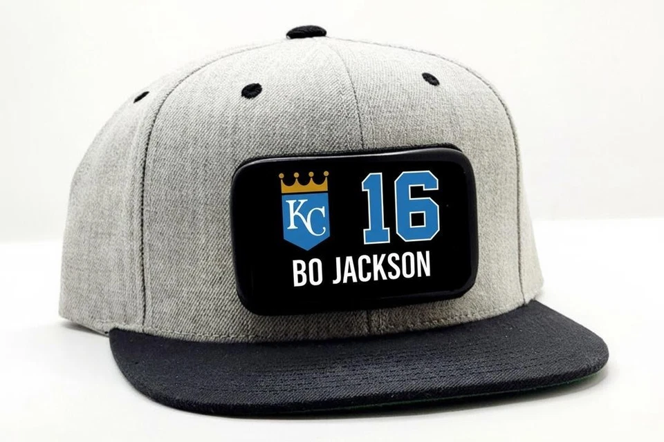 Chapéu Bo Jackson #16 Kansas City Royals, Patch de Metal Removível, Snapback - Imagem 1 de 1