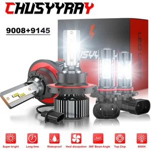 For 2007-2009 Dodge Caliber 4PCS 6500K LED Headlights Hi/Lo Beam Fog Light Bulbs - Picture 1 of 16