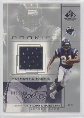 2001 SP Game Used Edition Authentic Fabric LaDainian Tomlinson Rookie RC HOF - Image 1 of 2