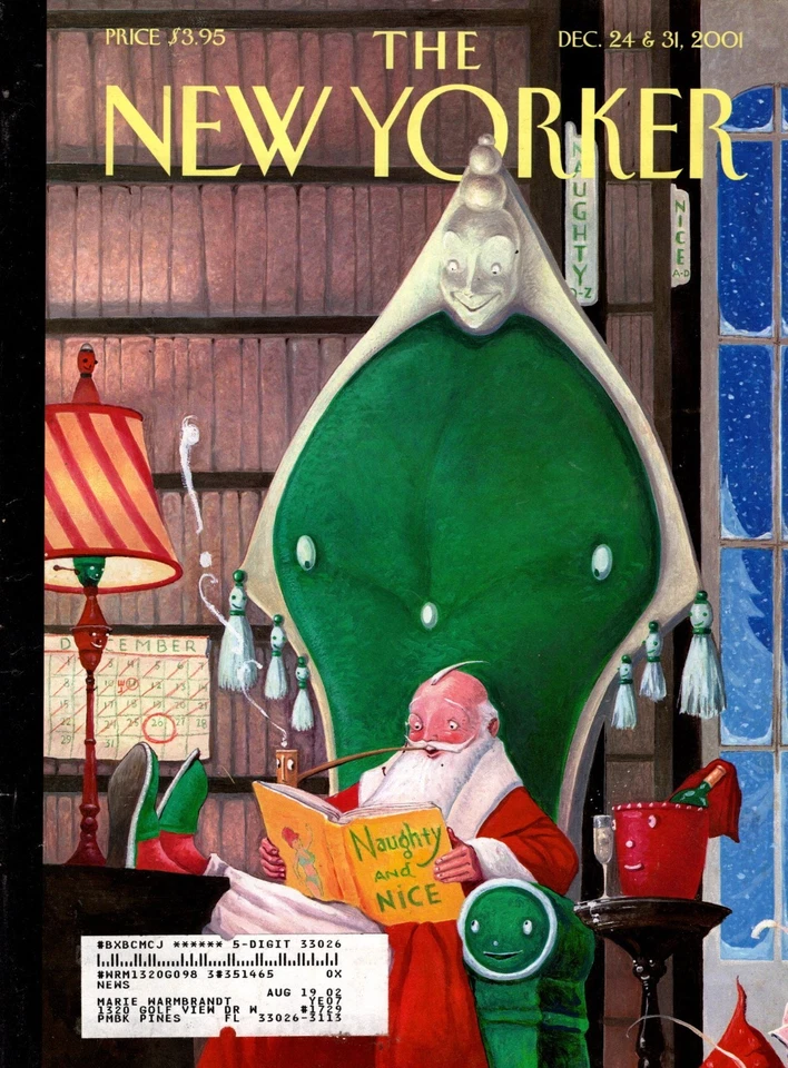 2001 New Yorker December 24 & 31 Santa Claus is done; Stephen King; Absolut Cozy Foto 1 de 1
