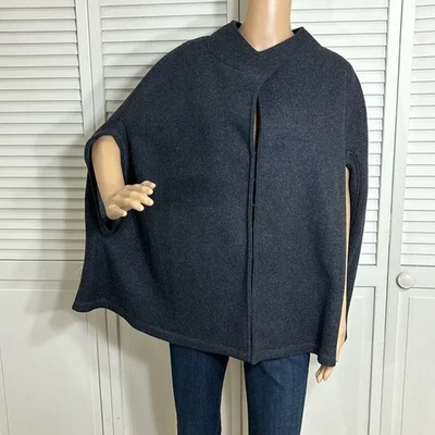 NWT Chico s Kennedy Gray Pleated Back  Wool Blend Cape Small and Medium - Image 1 of 4