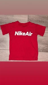 Nike Air Toddler Boys Size 4 Shirt Tshirt Athletic Short Sleeved Red & White - Picture 1 of 4