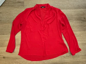 Women's Red Long Sleeve Business Casual Dress Blouse Shirt - Size Large - Picture 1 of 8