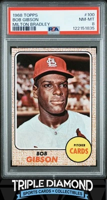 1968 Topps Milton Bradley #100 Bob Gibson Cardinals PSA 8 NM-MT A741 - Imagem 1 de 2