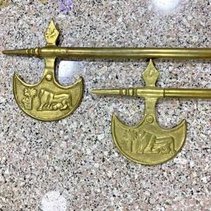 2 antike Assyrer Babylon Messing Axt Gravur auf beiden Seiten des assyrischen Stiers - Bild 1 von 13