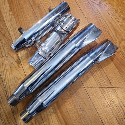 Harley Davidson Fishtail Mufflers  OEM 65898-95 65855-95 - Image 1 of 4