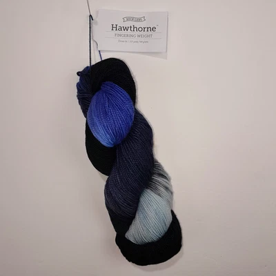 Hawthorne Knitpicks Sock Yarn Blue "Drive In" 357 yd Hank 80% Highland Wool - Image 1 of 4
