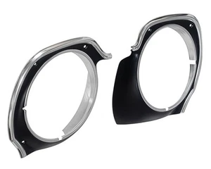 1970-77 Maverick Headlamp Doors LH-RH Pair Black 71-77 Mercury Comet Ford New - Picture 1 of 5