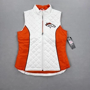 Denver Broncos Weste Damen Small weiß orange NFL Football gesteppt Puffer - Bild 1 von 15