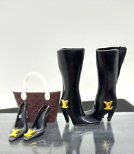 Doll House Accessoires  - Set 12 Mini Louis Buitton Boots Shoes & H/Bag (Barbie)