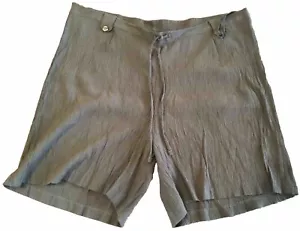 BM Olive Green Elasticated Drawstring Crepe Style Shorts U.K. 20 FREE P&P - Picture 1 of 4