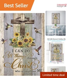 Relaxing DIY Christ Cross Diamond Art Kit - Perfect for Home Decor 12x16 - Picture 1 of 9