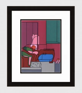 COOL 1970 Original Valerio Adami Color Lithograph "Chocolate" Gallery Framed COA - Picture 1 of 3