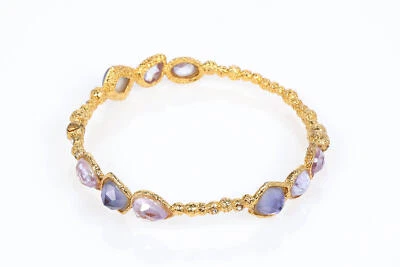 Pulsera Alexis Bittar para mujer tono dorado piedras lila 2,25" Foto 1 de 4