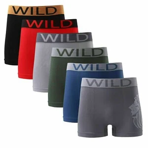 Mens Seamless Boxers Trunks Underwear Design Colour Stretch Brief M L XL 3 PACK - Picture 1 of 5