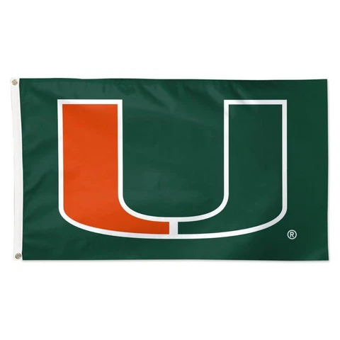 Miami Hurricanes 3x5 One Sided Team Flag [NEW] NCAA House Banner Fan Yard Cover