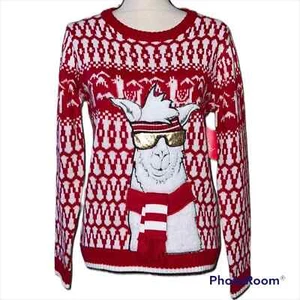 Joyland Junior Jersey Grande Llama Gafas de Sol Bufanda Vacaciones Suéter Cuello Redondo - Imagen 1 de 12