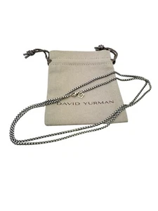 David Yurman Sterling Silver & Gold 2.7mm Box Chain Necklace Long Necklace 32.5" - Picture 1 of 6
