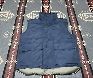 Cabela’s Down Vest Sz M Mens Goose Blue Snap Nylon Premier Vintage HR - Picture 1 of 6