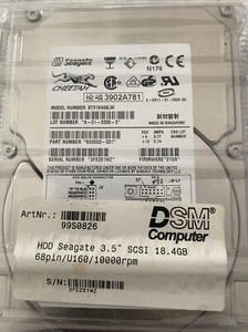 HDD Seagate Cheetah 3,5“ SCSI 18,4 GB 68pin/u160/10000rpm - Bild 1 von 2