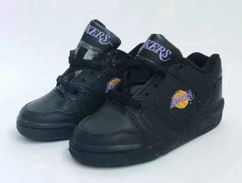 vintage converse LA lakers sneakers shoes little kids size 11 deadstock NIB 90s Cover