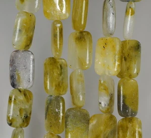 18X13MM CREAMY OPAL GEMSTONE YELLOW RECTANGLE LOOSE BEADS 16inch - Picture 1 of 4