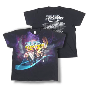 Vintage The Black Eyed Peas World Tour Merch AOP Double-Sided T-Shirt Size M - Picture 1 of 16