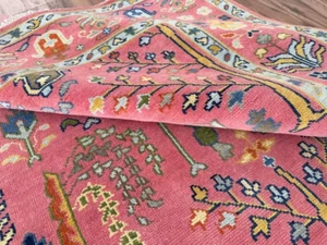 Antique Pink Turkish Oushak Rugs 8x10 9x12 10x14 Livingroom Bedroom Hallway Rugs - Picture 1 of 7