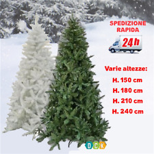 Albero Di Natale 150/180/210/240 Cm Standard Realistico Verde Bianco Innevato