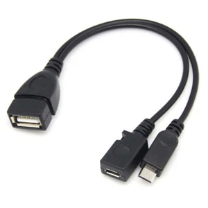 Q25 USB 2.0 A Prise Sur Micro USB Fiche + Douille Câble Adaptateur OTG, 20 CM - Photo 1 sur 8