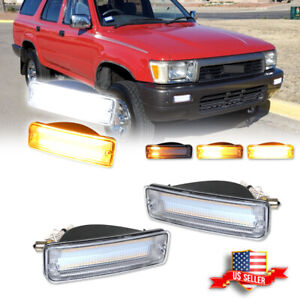 Clear Swtichback LED Signal Lights For 90-91 Toyota 4Runner 89-95 Pick-Up Truck