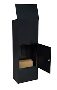 MEFA Paketbriefkasten Bosca Tiefschwarz RAL 9005 / Entnahme von hinten - Bild 1 von 2